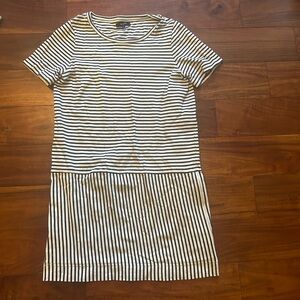 MADEWELL black white striped pullover dress.  M.  100% cotton, thicker weave.